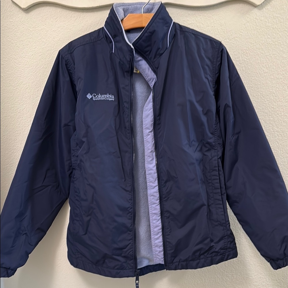 Columbia Women's Ski Jacket - Navy and Light Purple